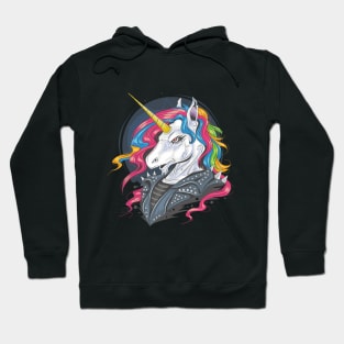 full colour rainbow hair gold unicorn Hoodie